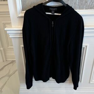 The Men's Store Bloomingdale’s Black cashmere Zip-Up Sweater